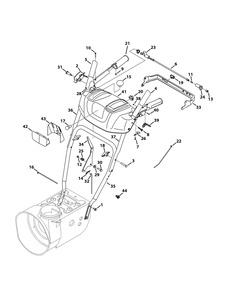 Handle And Frame Diagram and Parts List for 3X24-INCH31AH54TC (31AH54TC710-31AH54TC713-31AH54TC756)(2014) Cub Cadet Snow Blower